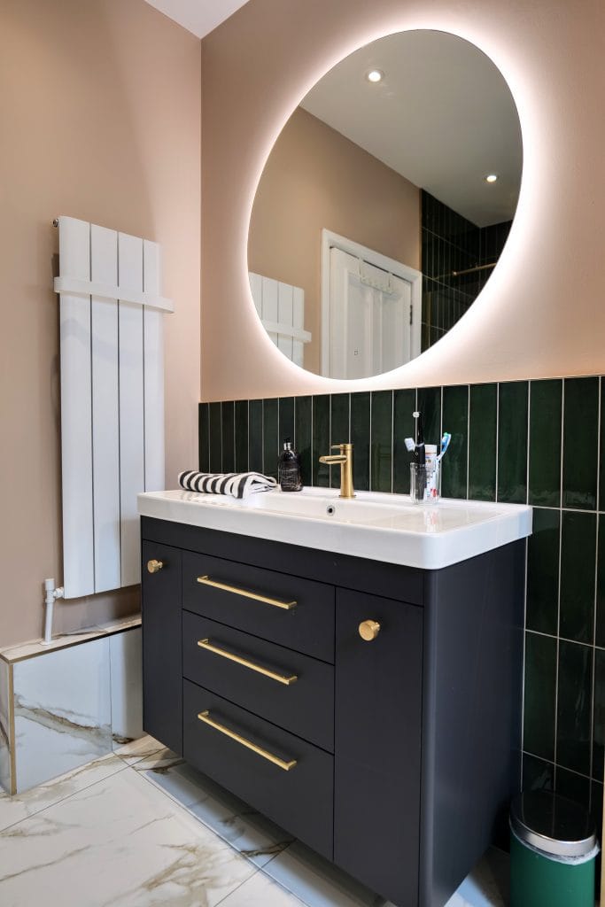 Bathroom mirror and vanity